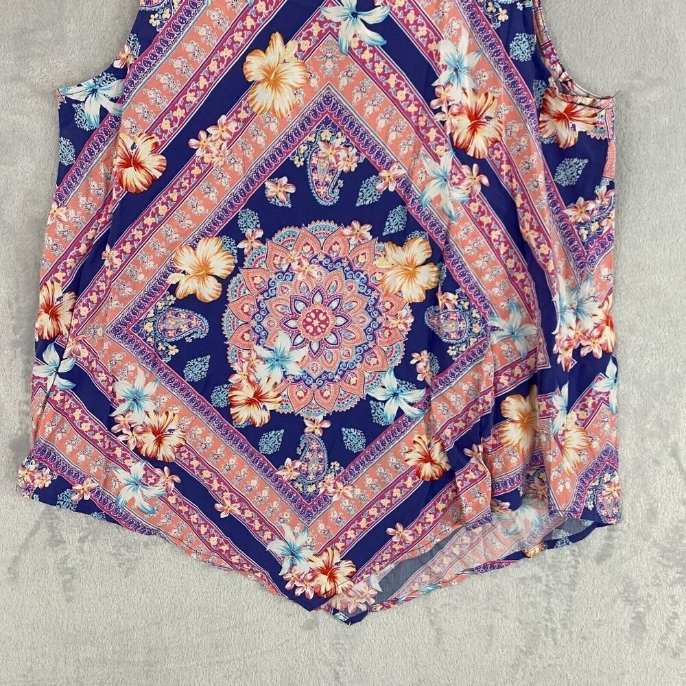 J. Jill Multicolor Floral Print Sleeveless Shirt Top Blouse Size Small Petite PS - Picture 12 of 13